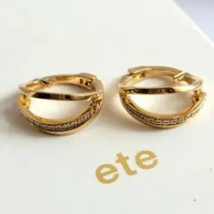 極美品✨️ ete エテ タブル ビジュー ハグ イヤリング ゴールド 925