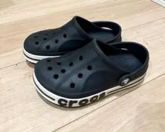 祝日限定割引‼️［美品］crocs キッズ18cm サンダル ホワイトストライプ