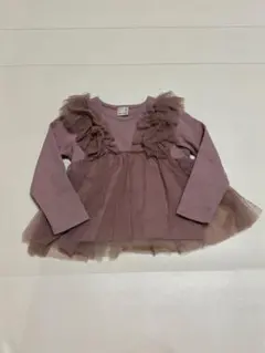 petit main フリル付き長袖カットソー 90