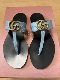 GUCCI GGマーモント トングサンダル ライトブルーのサムネイル