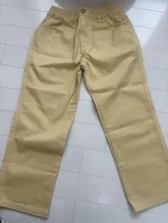 イエローロングパンツ ゴムウエスト