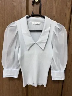 snidel Sustainable シアースリーブニットカラープルオーバー