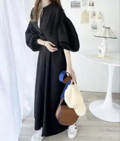 【新品未使用タグ付】クラシカルエルフ2way長袖タックリボンワンピース 黒 XL