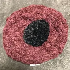 nobrand♡ぽんぽんポップコーンニットベレー帽 ピンク