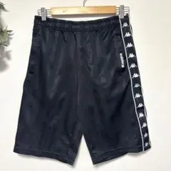 Kappa｜サイドロゴラインハーフパンツ｜ジャージパンツ｜スポーツ｜ブラック｜S