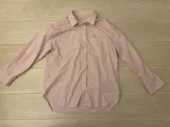 【美品】GU ジーユー　ストライプシャツ　ピンク　Mサイズ