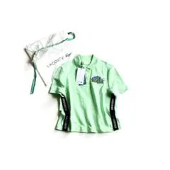 LACOSTE オーガニックコットン シーズナルワッペンクロップドポロシャツ
