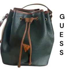 希少☆GUESS ゲス　グリーン バケットバッグ巾着ショルダーバッグ