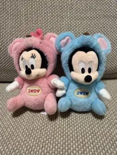 東京ディズニーリゾート 干支ぬいぐるみバッジ 子年 ねずみ年 ミッキー ミニー