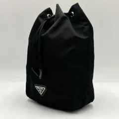 極美品 近年型 PRADA サフィアーノ テスートナイロン 巾着 ポーチ 黒 近年型 美品 PRADA サフィアーノ テスートナイロン 巾着 ポーチ 黒
