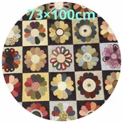 【1点限定】パッチワーク風花柄生地　ジャガード　《73×100cm》
