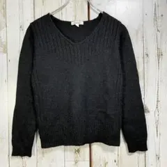☆アルファキュービック☆ニット セーター ブラック M ラメ Vネック 長袖