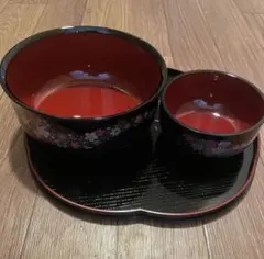 桂由美　どんぶり5個　小さいお椀5個　お盆5枚　箸5本　セットのサムネイル