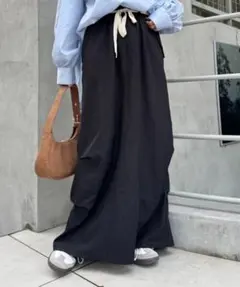 CIAOPANIC TYPY 光沢ナイロンリメイク風ミリタリースカート