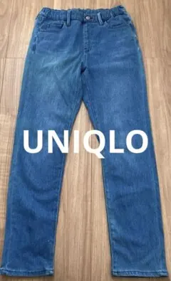 UNIQLO ライトブルー ストレートデニムパンツ　１５０　キッズ　ヒートテック