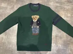 【美品】Polo Ralph Lauren ポロベア ニット セーターSグリーン