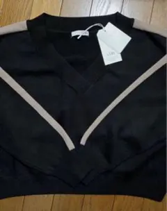 GYDA スリーブラインVネックショートニットTOPS