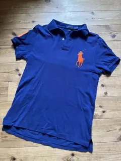 POLO RALPH LAUREN ポロシャツ ブルー オレンジ　ビックポニーのサムネイル