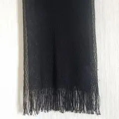 BALMAIN バルマン 黒 レース ストール ショール フリンジ付きのサムネイル