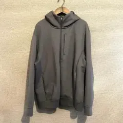 ユニクロ ストレッチドライスウェットフルジップパーカ L ダークグレー ②