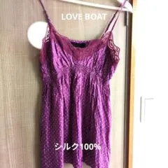 s*w様 LOVE BOAT パープル ドット柄 キャミソール　シルク100%のサムネイル