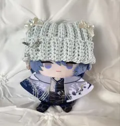 〖ブルー×パールリボン〗 にじぱぺっと ネコ耳 ニット帽 ぬい服
