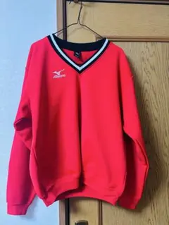 Mizuno レッド Vネック 長袖 M