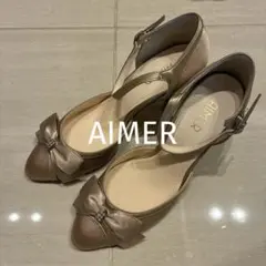 AIMER パンプス ゴールド リボン ストラップ Mサイズのサムネイル