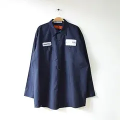 レッドキャップ ワークシャツ 長袖シャツ ワッペン付き XL 紺 ヴィンテージ