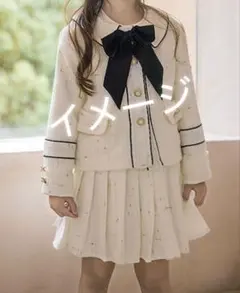 120cm ホワイト ツイード フォーマルスーツ 現状品