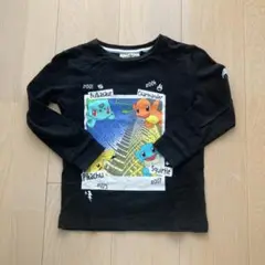 【next】ネクスト　ポケモン 長袖カットソー　ブラック　黒　ピカチュウ　100