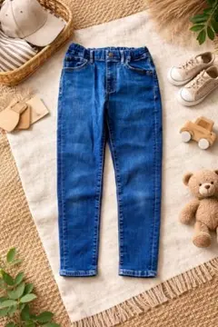 UNIQLO kidsデニムブルー スリムフィットパンツ　130㎝