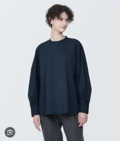 シワになりにくいブロードスタンドカラー長袖ブラウス