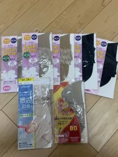 涼感加工 レースストッキング 7点セット22-25cm