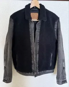LEVI'S ボア切り返しデニムジャケット M ブラック グレーデニム