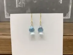 1点作品☺︎ 菱形ストライプイエローオパールピアス イヤリングに変更