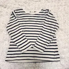 シンプルフリー　長袖　110サイズ　ボーダー