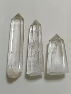 3本セット 묶음 판매 アイリスクォーツ レインボー水晶 水晶 ポイント