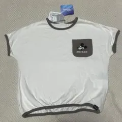 ミッキーマウス刺繍ポケットTシャツ 110cm 新品未使用タグ付き