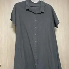 Samansa Mos2 グレー 半袖シャツワンピース