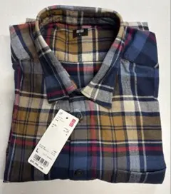 《新品》Lサイズ　ユニクロ　フランネルチェック柄 　長袖シャツ