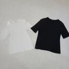 UNIQLO リブクルーネックT 半袖 2枚セット
