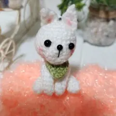 柴犬　白あみぐるみキーフォルダーのサムネイル
