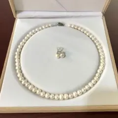 本物真珠　淡水パールネックレス ピアス　2点セット