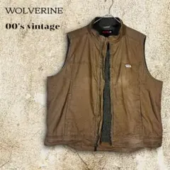 WOLVERINE ウルヴァリン ダックベスト 裏ボア ブラウン XL フェード