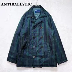 ANTI BALLSTIC ナイロン ピーコート チェック ミドル丈 カジュアル