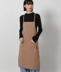 新品　LAKOLE エプロン シボエプロン　ブラウン
