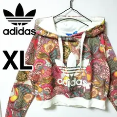 アディダス ファーム 花柄 トロピカル フローラル スウェットパーカー 女性XL