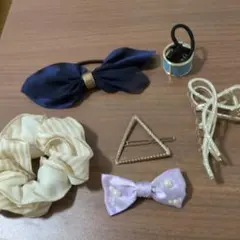 ヘアアクセサリーセット リボン・シュシュ・ヘアゴム・ピン
