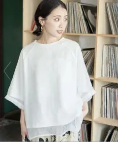 フリークスストア オーガンジー × カットソー 重ね ラグラン 半袖 Tシャツ